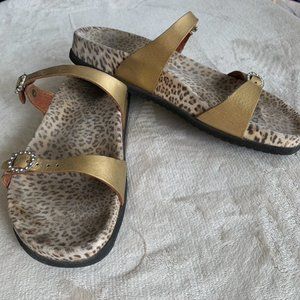 Mephisto Gold Strap with Rhinestone Sandals